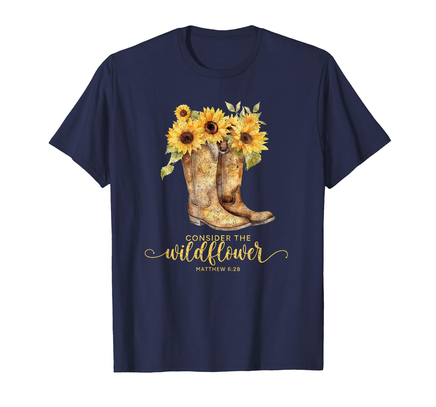 Christian Cowgirl Western Cowboy Sunflower Boots For Women T-Shirt