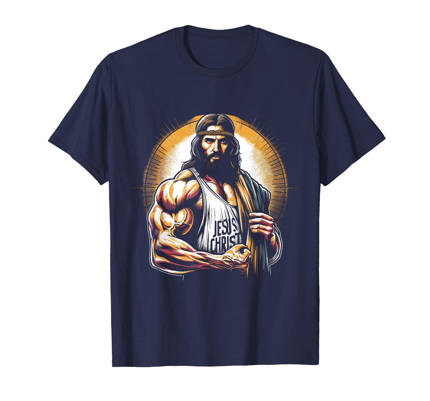 Muscular Jesus Christ - Funny Weightlifting Jesus Gym Sports T-Shirt