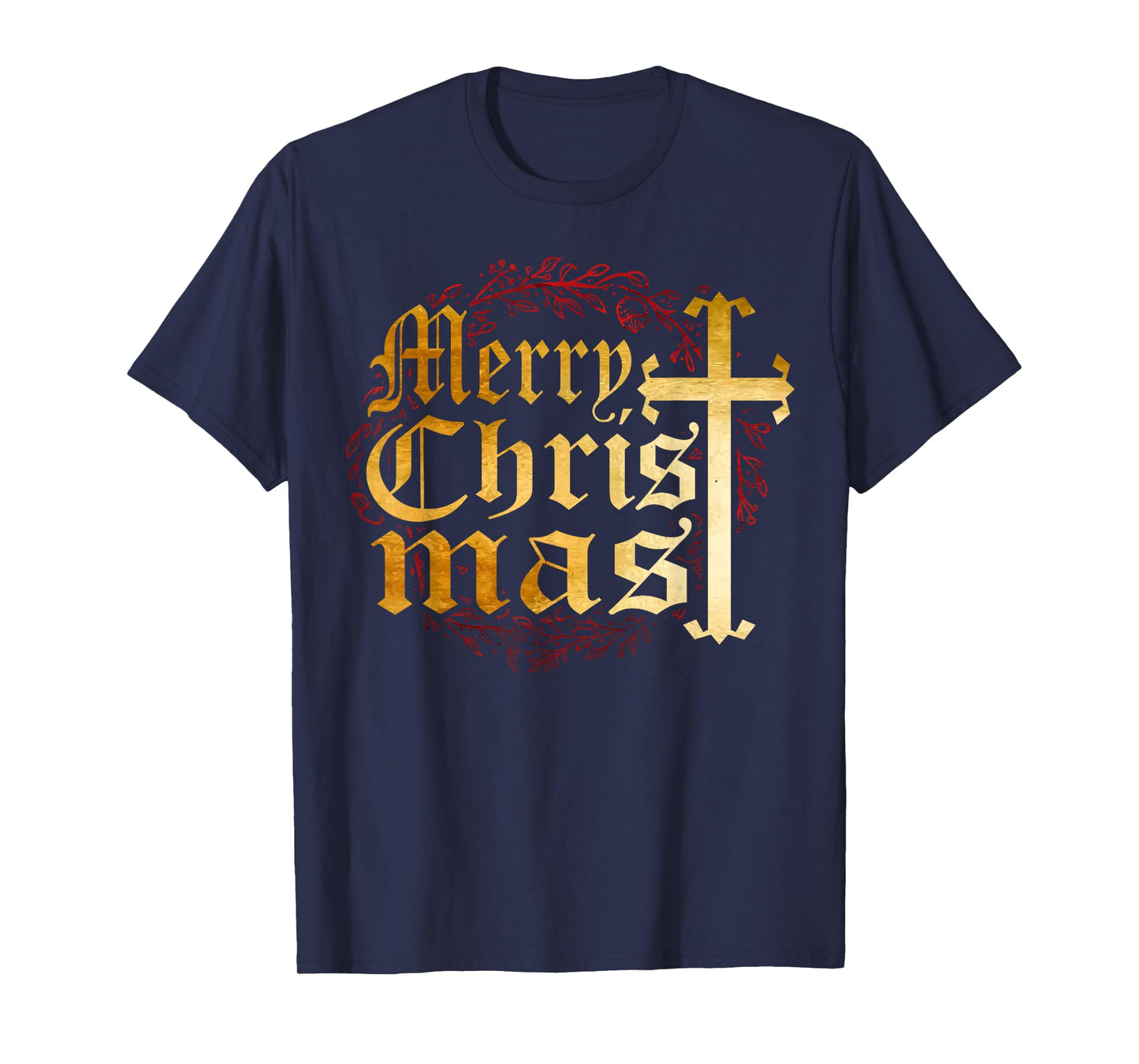 Merry Christmas Christian Cross Religious Family Matching T-Shirt
