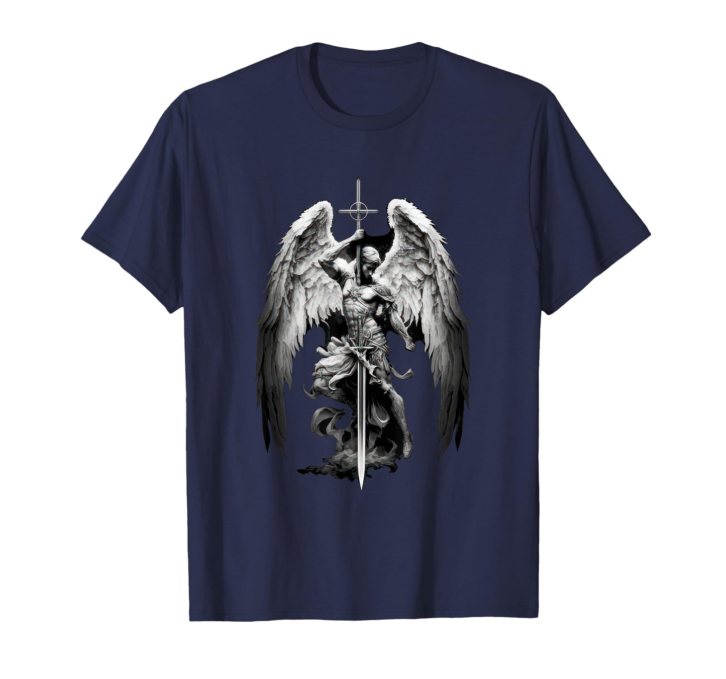 Gods Angel Gabriel Archangel with Sword, Cross and Wings. T-Shirt