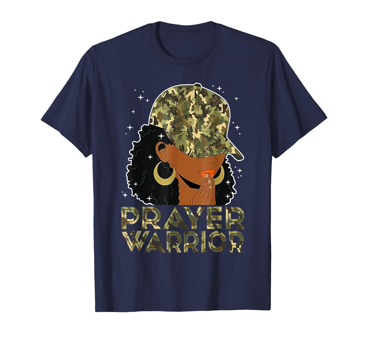 Prayer Warrior Camo Jesus Christian Black Girl Melanin Women T-Shirt