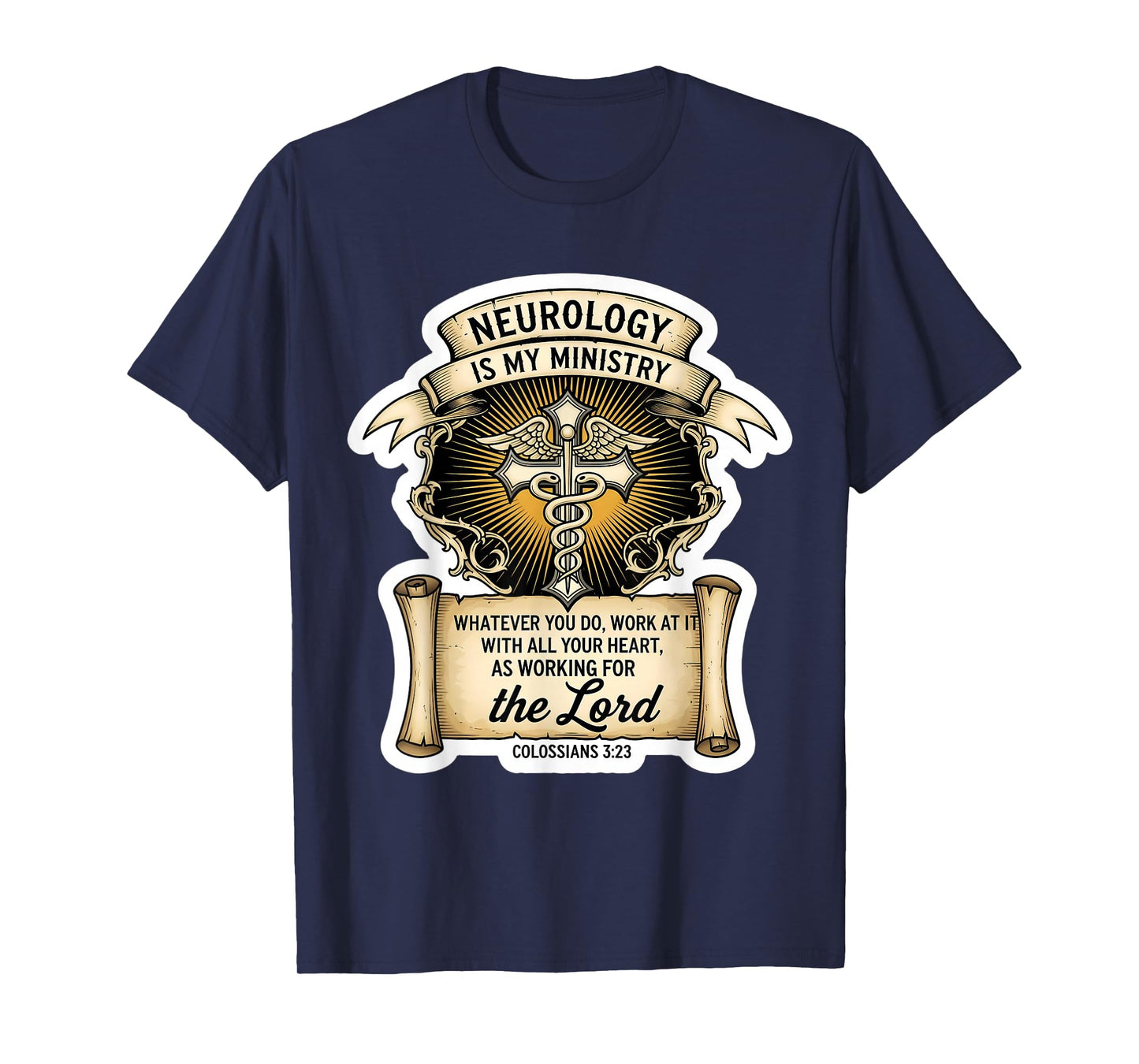 Christian Neurologist Neurology is My Ministry Doctor Jesus T-Shirt