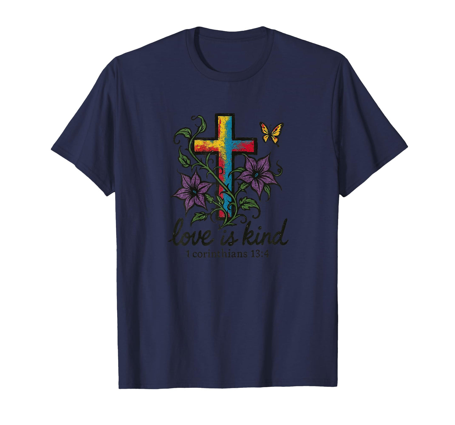 Love is Kind Boho Distressed Christian Bible Verse Woman's T-Shirt