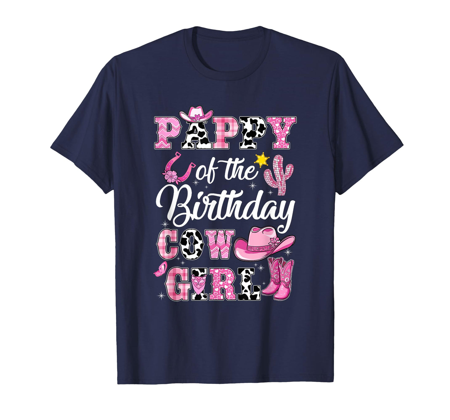 Pappy Of The Birthday Cow Girl Western Cowgirl 1St Birthday T-Shirt