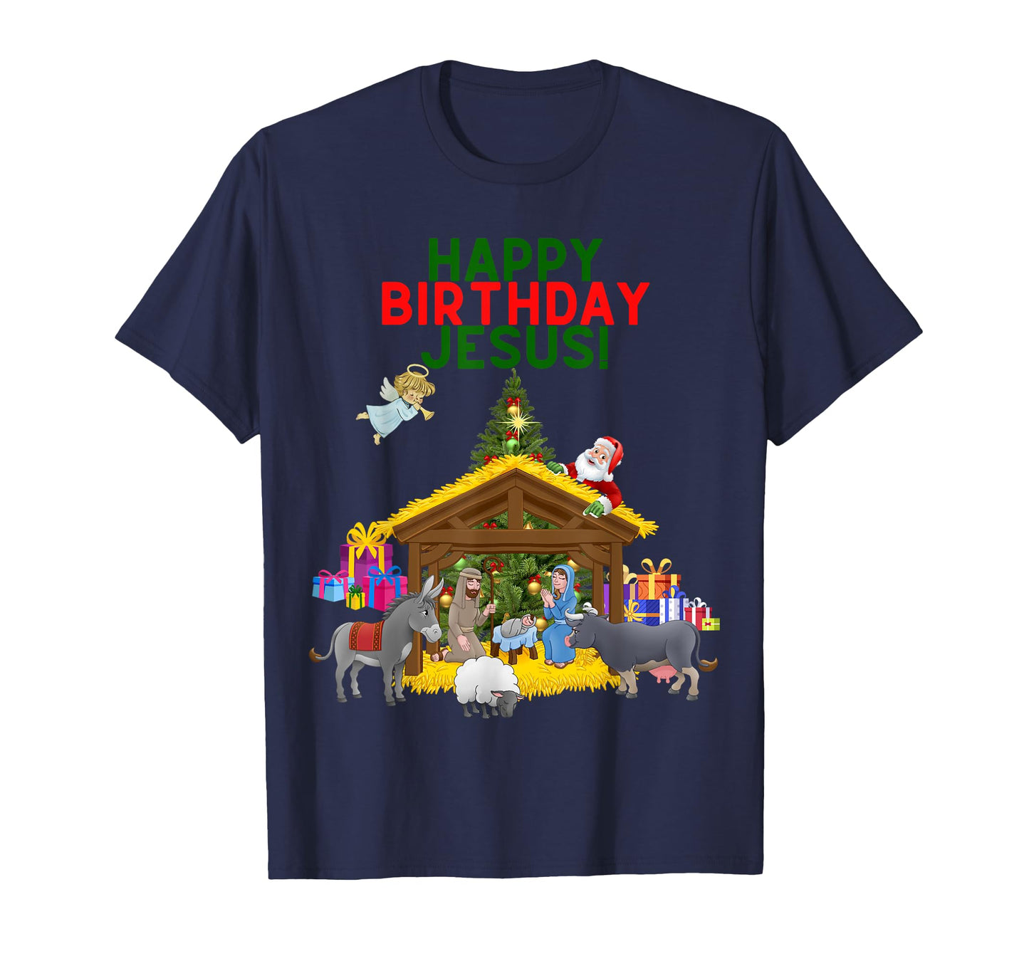 Worship Wear Merry Christmas Christian Happy Birthday Jesus Christ Xmas T-Shirt