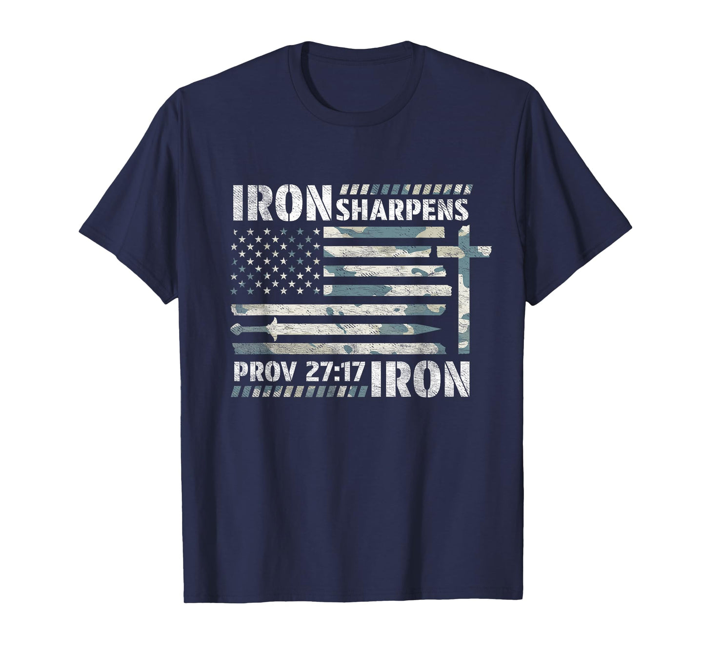Iron Sharpens Iron Proverbs Bible Verse Christian T-Shirt