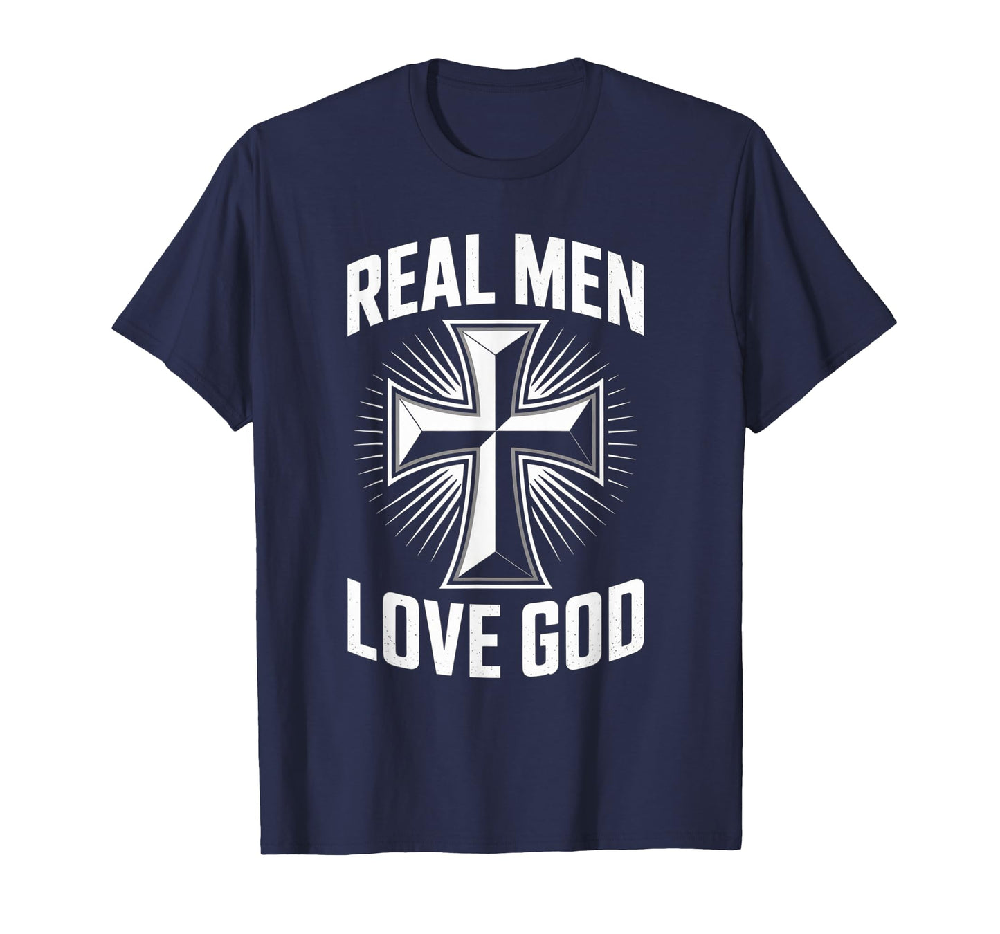 Retro Christian Cross Real Men Love God Matthew 22:37 T-Shirt