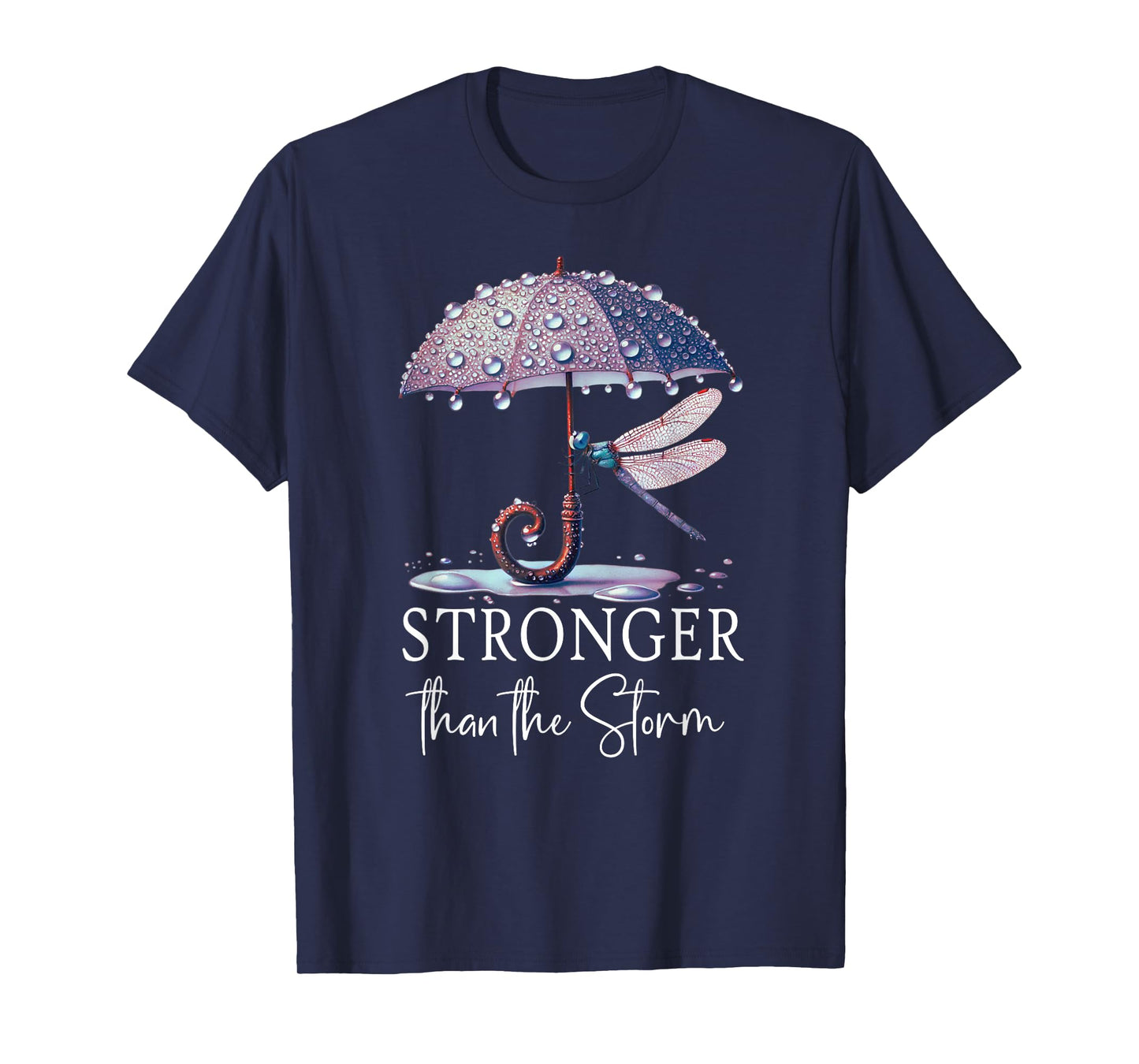 Stronger Than the Storm Psalm 93 Purple Dragonfly Christian T-Shirt