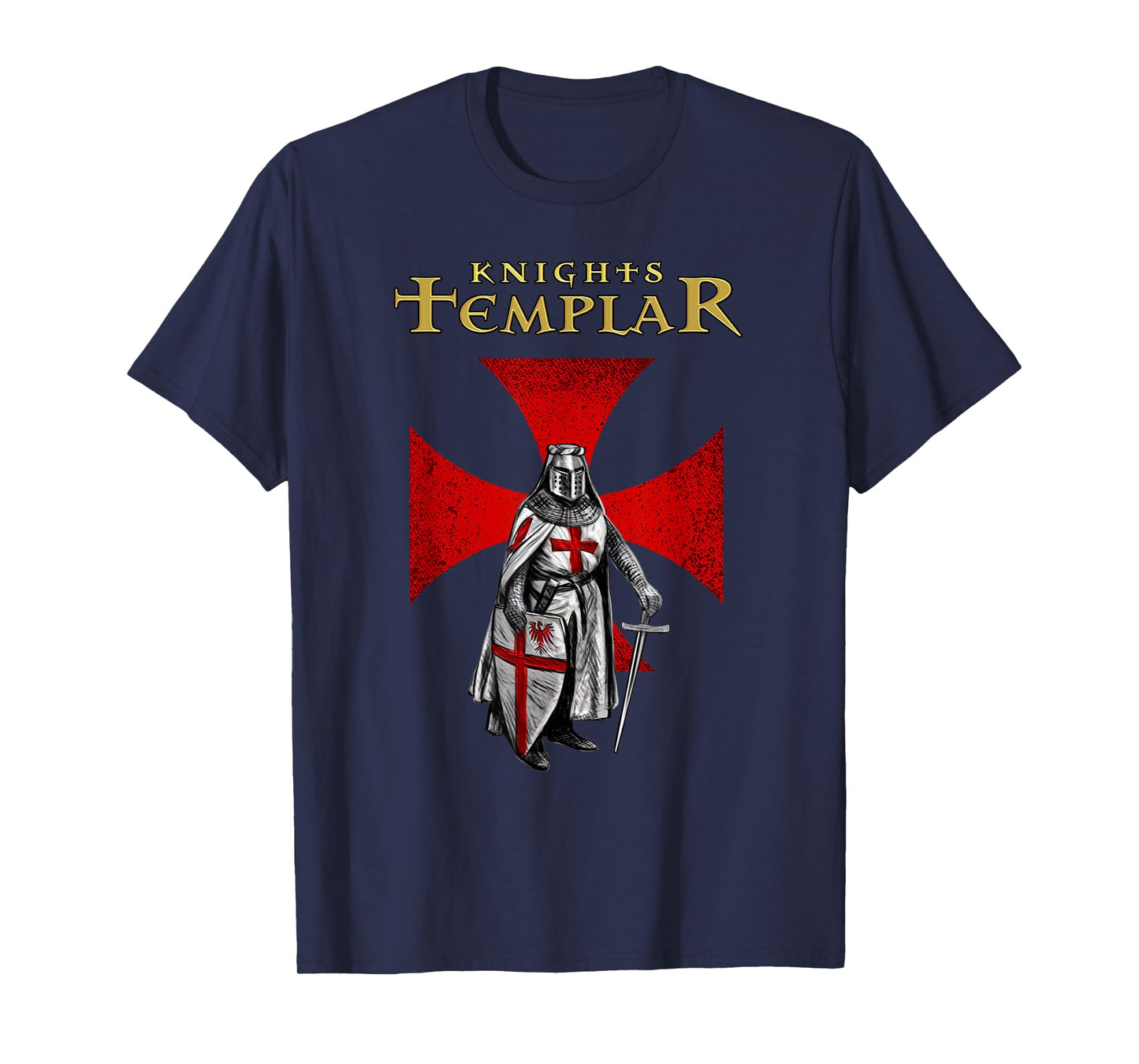 A Warrior of Christ Knights Templar Distressed Cross T-Shirt