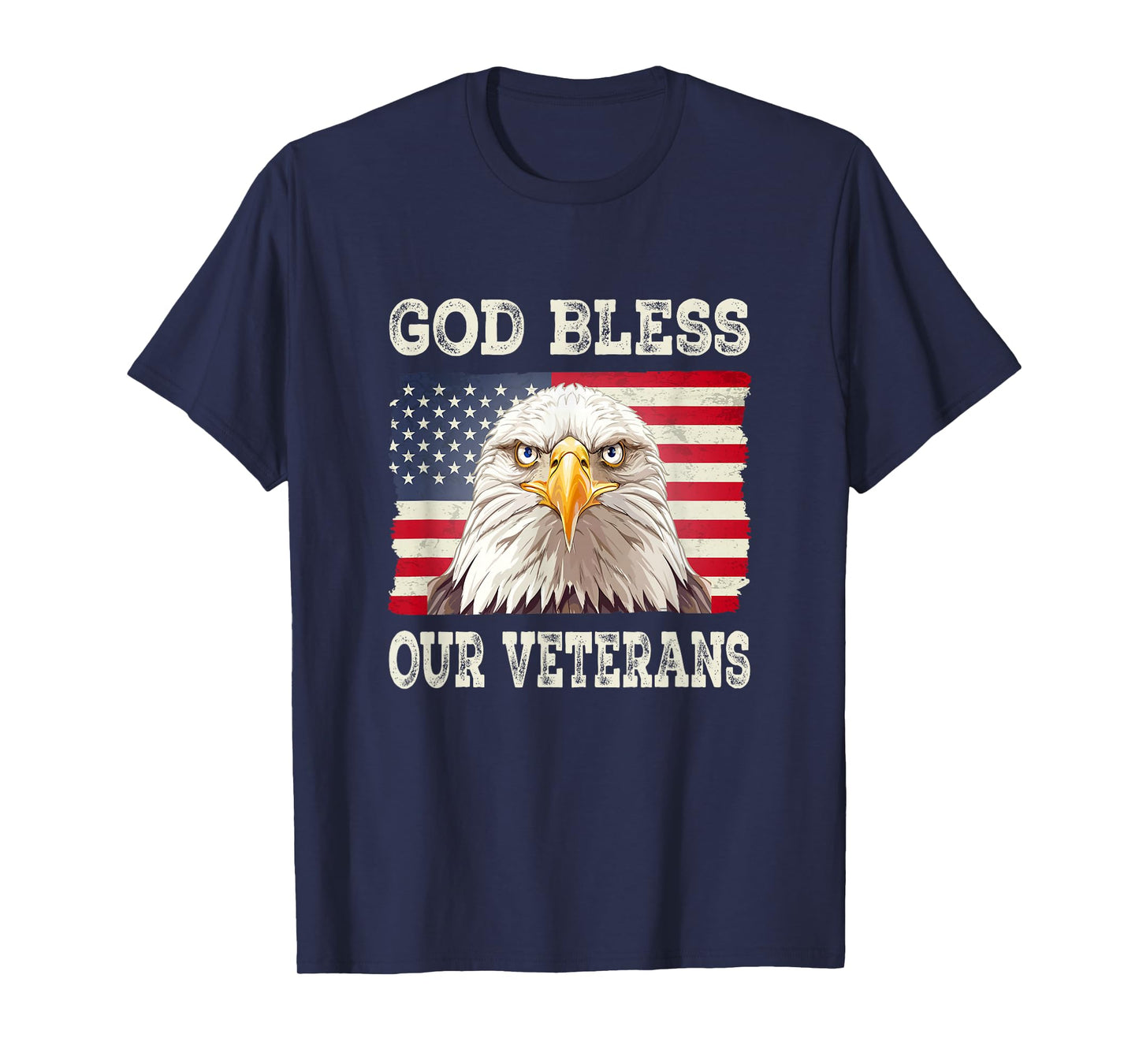 God Bless Our Veterans Eagle American Flag Pride T-Shirt