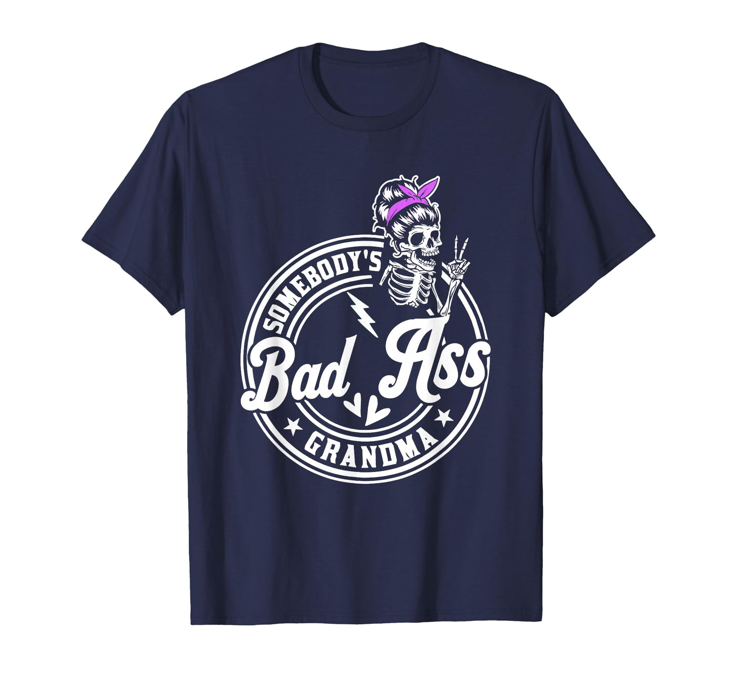 Funny Grandma Messy Bun Skeleton Somebody’s Funny Grandma T-Shirt