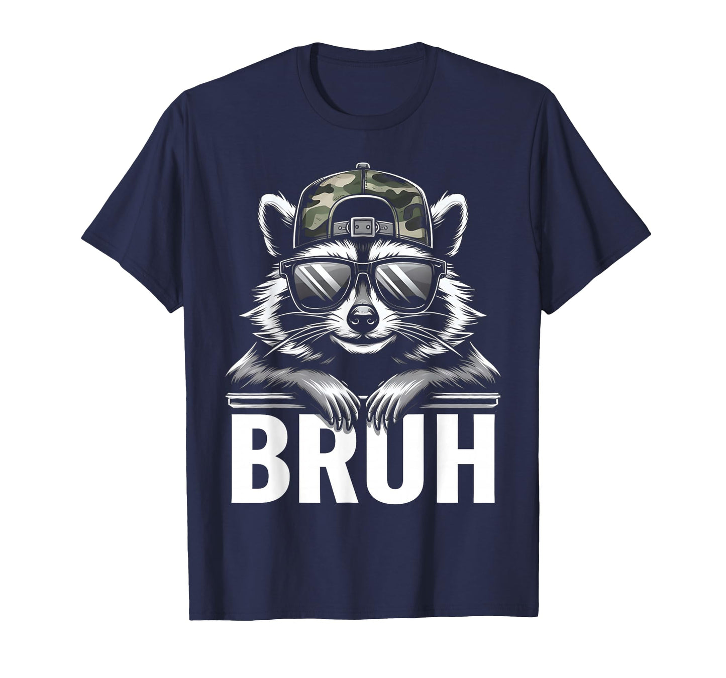 Bruh Raccoon Trash Racoon Camo Hat Youth Teens Kids Slang T-Shirt