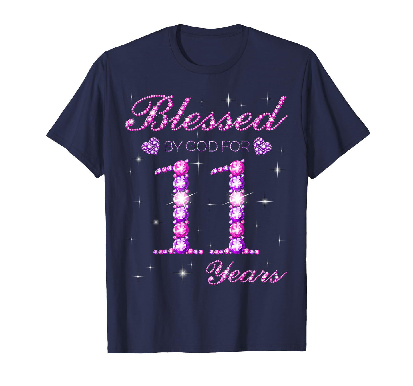 Blessed by God for 11 Years Old 11th Birthday Party T-Shirt