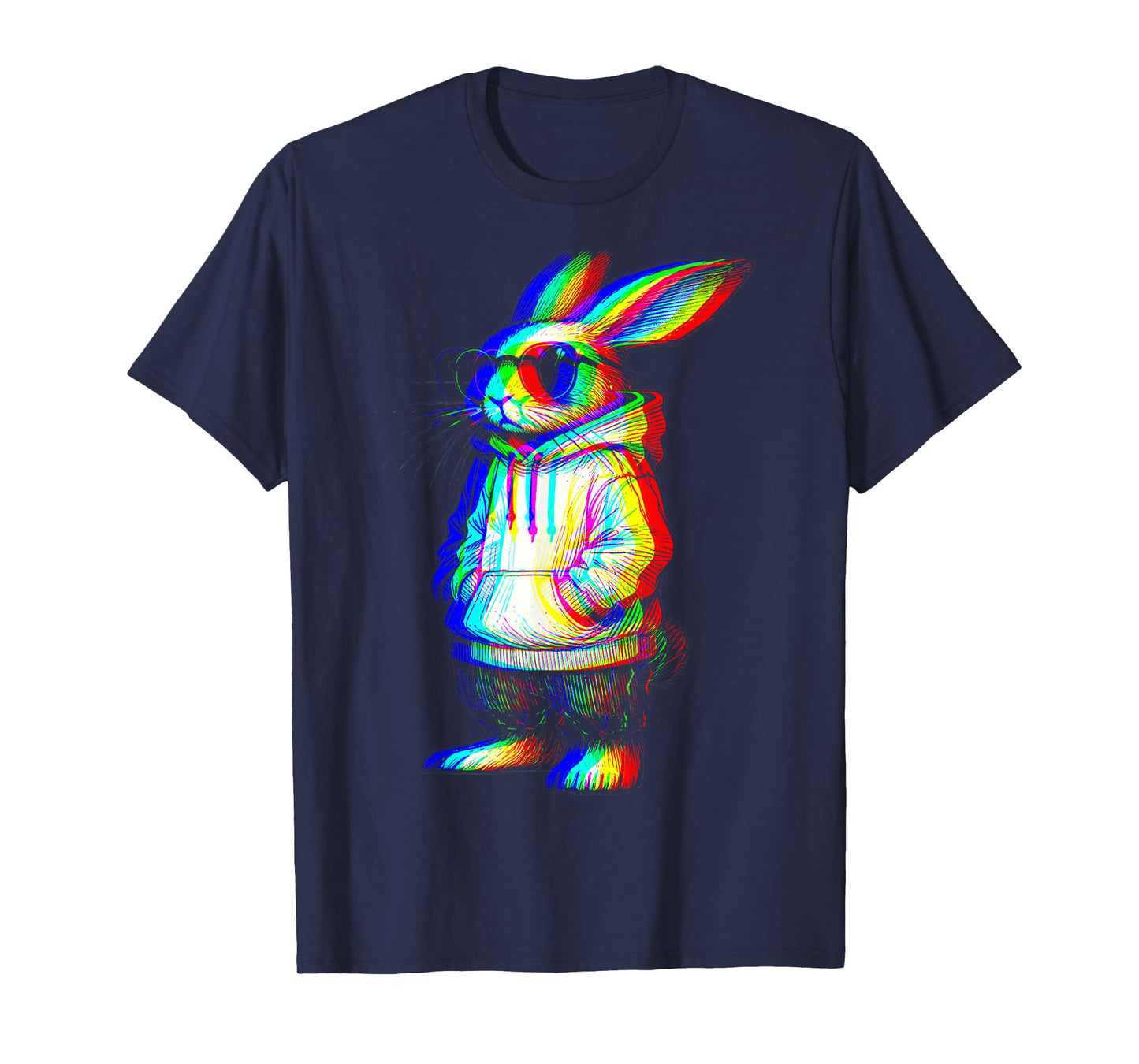 Cool Bunny Sunglasses Rabbit Easter Men Vaporwave EDM Music T-Shirt