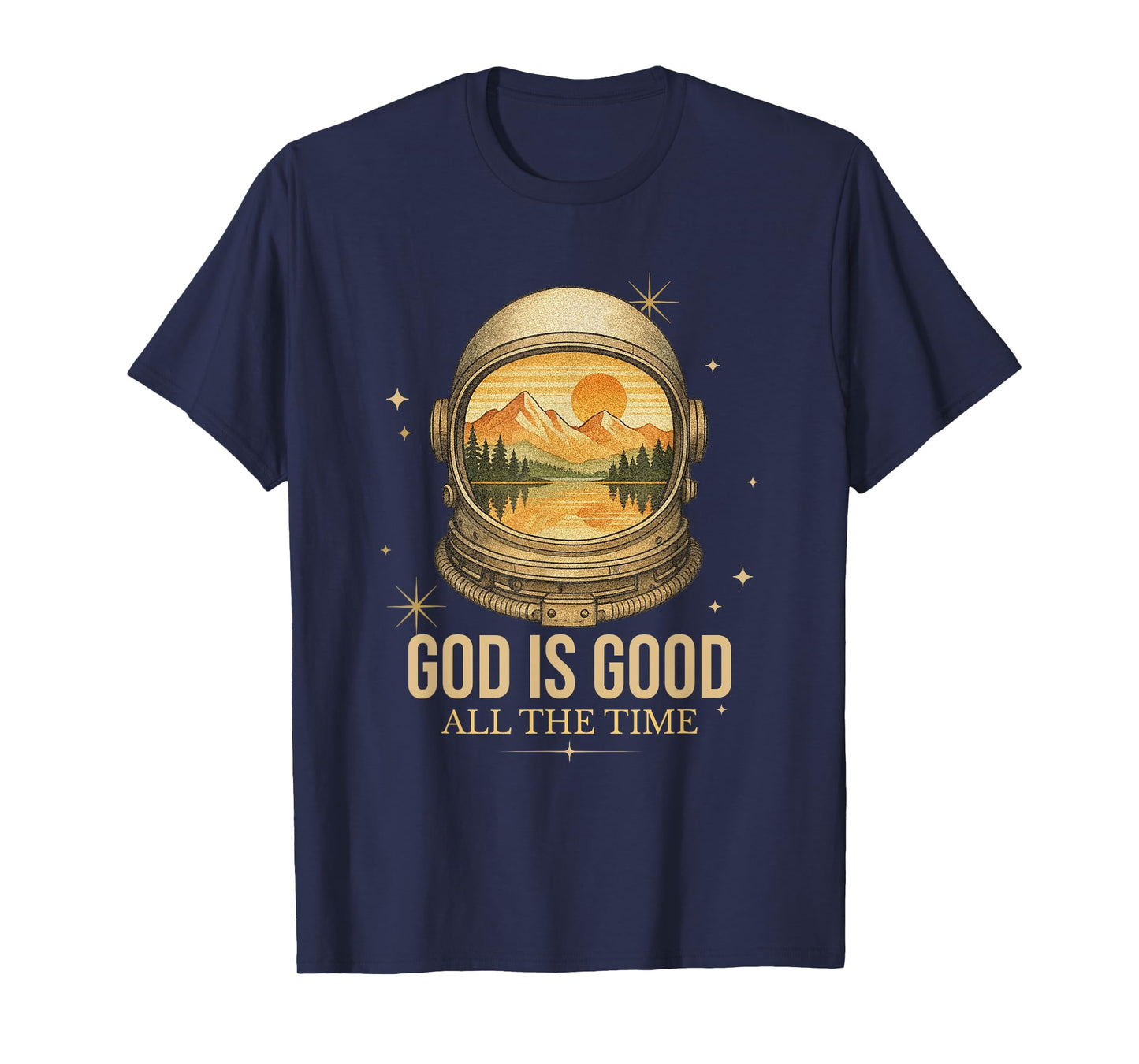 God Is Good Astronaut Vintage Retro Religious Christian T-Shirt