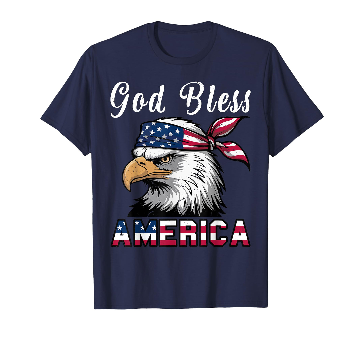 Men God Bless America 4th July Boy Toddler Eagle USA Flag T-Shirt