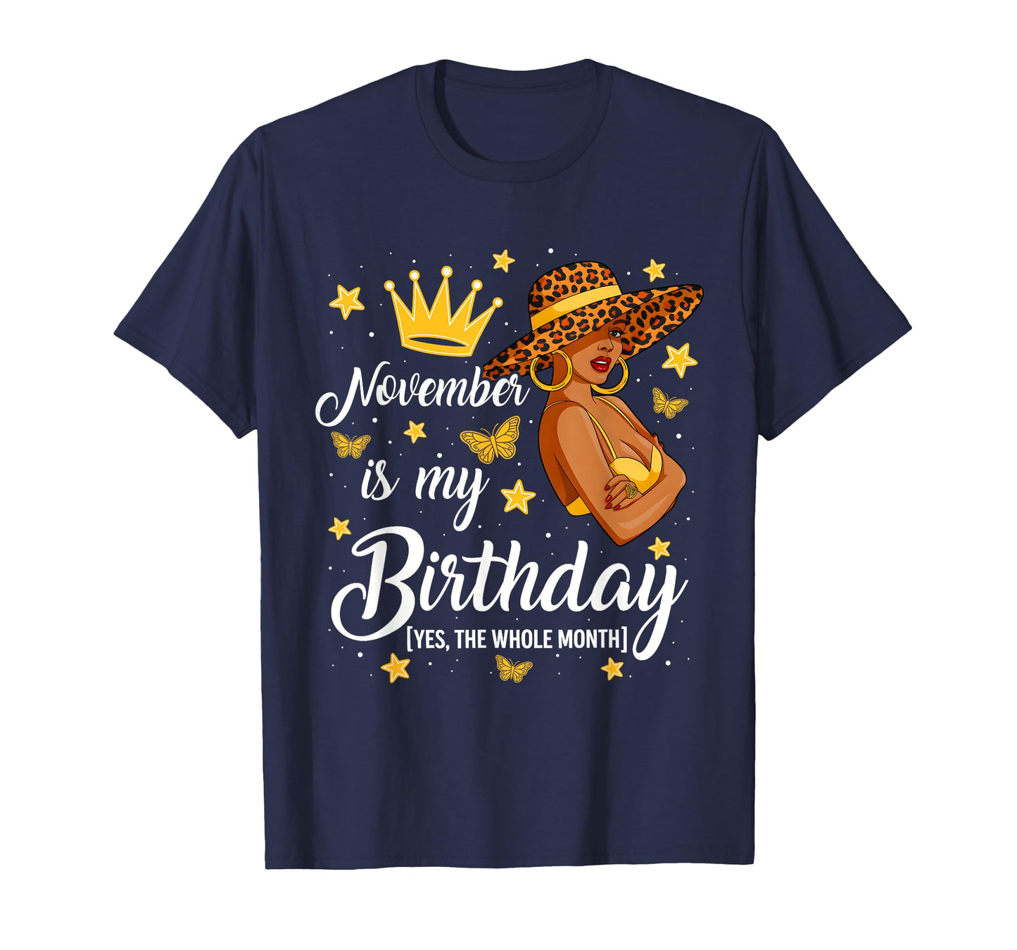 November is My Birthday African American Woman Queen T-Shirt