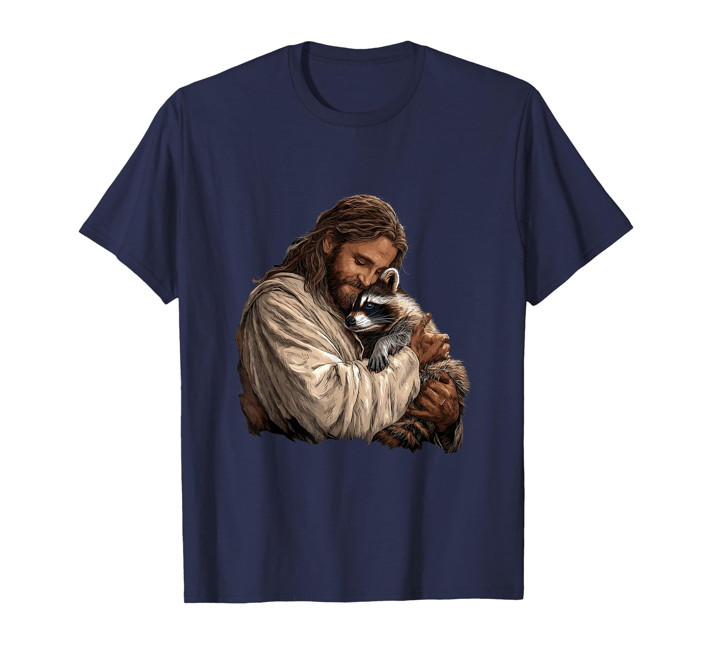 Christian Holding Raccoon Lover Trash God Faith Men Women T-Shirt