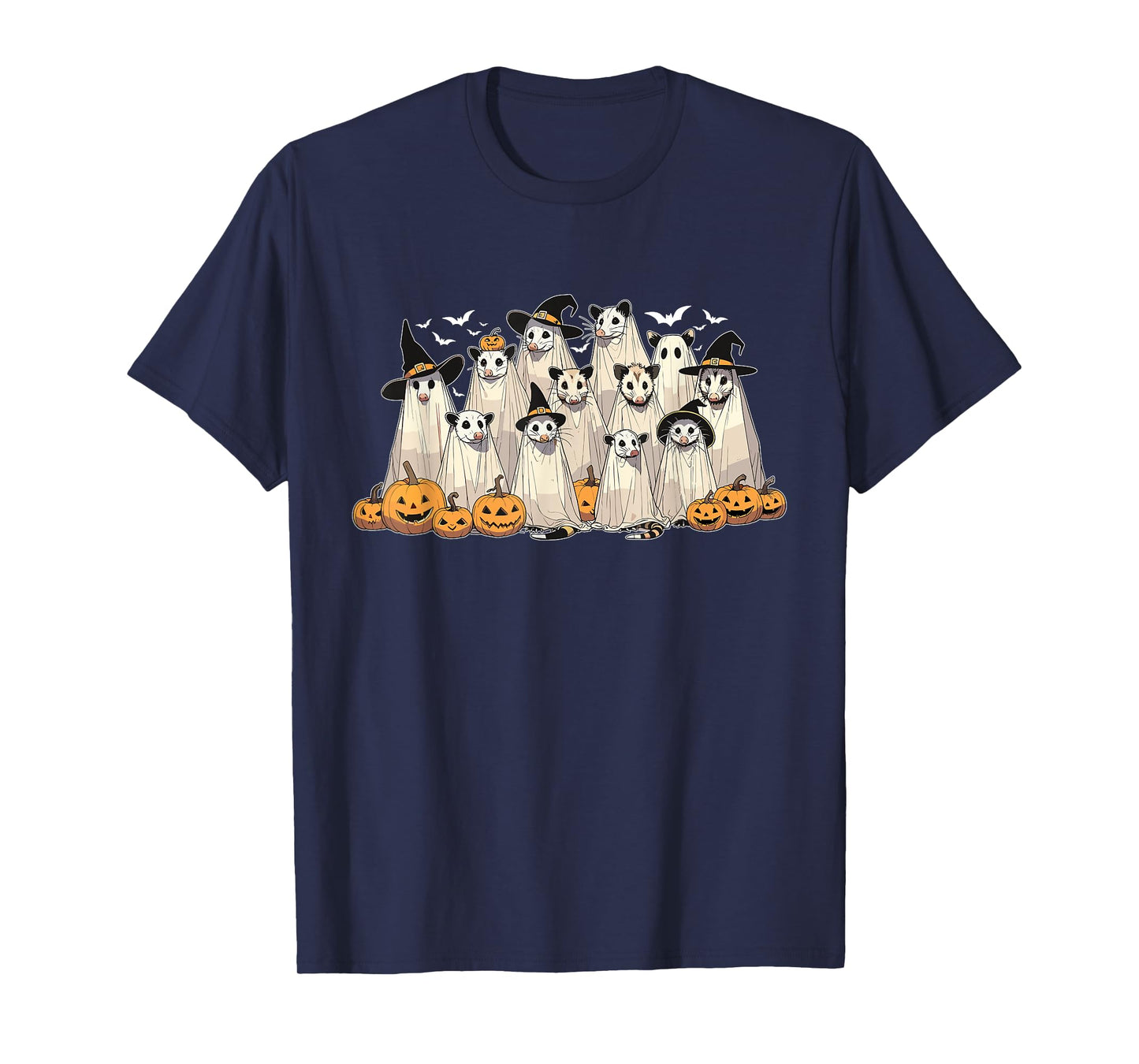 Retro Opossum Ghost Halloween Possum Pumpkin Spooky Season T-Shirt