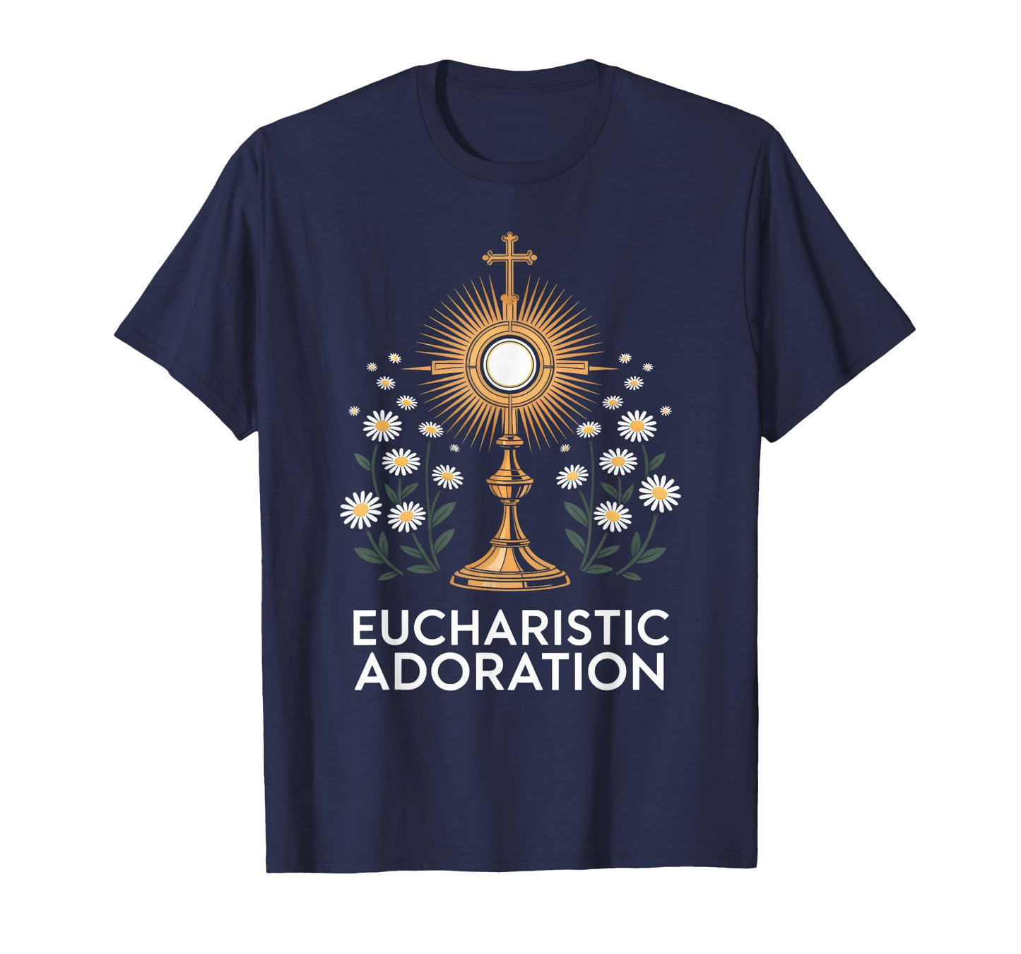 Floral Eucharistic Adoration Catholic T-Shirt