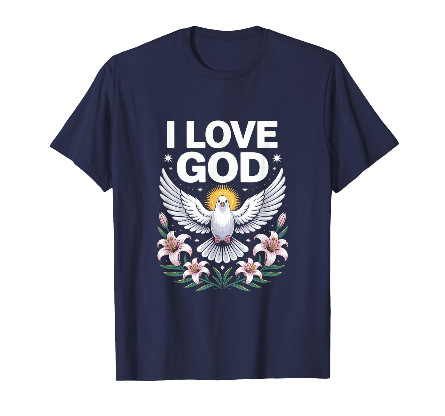 I Love God Dove Peaceful Faith Symbol T-Shirt