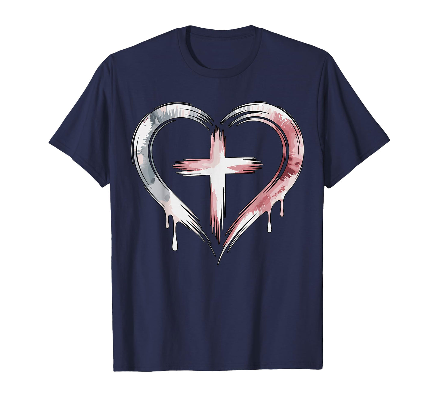Heart Cross Christian Faith Love T-Shirt
