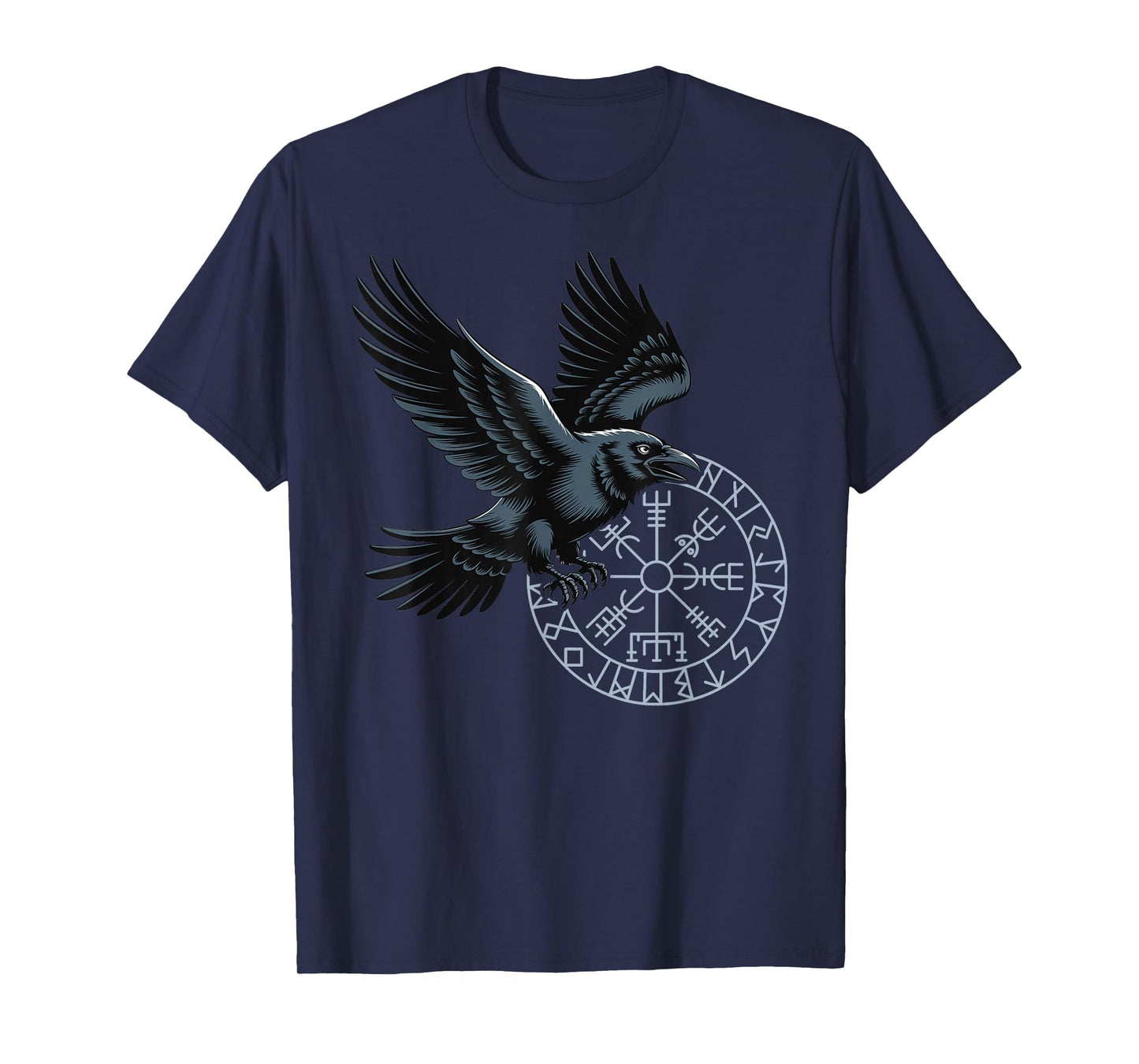 Classic Huginn Muninn Celtic Viking Compass Vegvisir T-Shirt