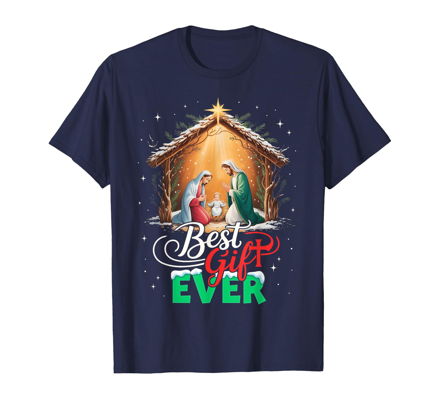 Christmas Cool Jesus Nativity Scene Christian Best Ever T-Shirt