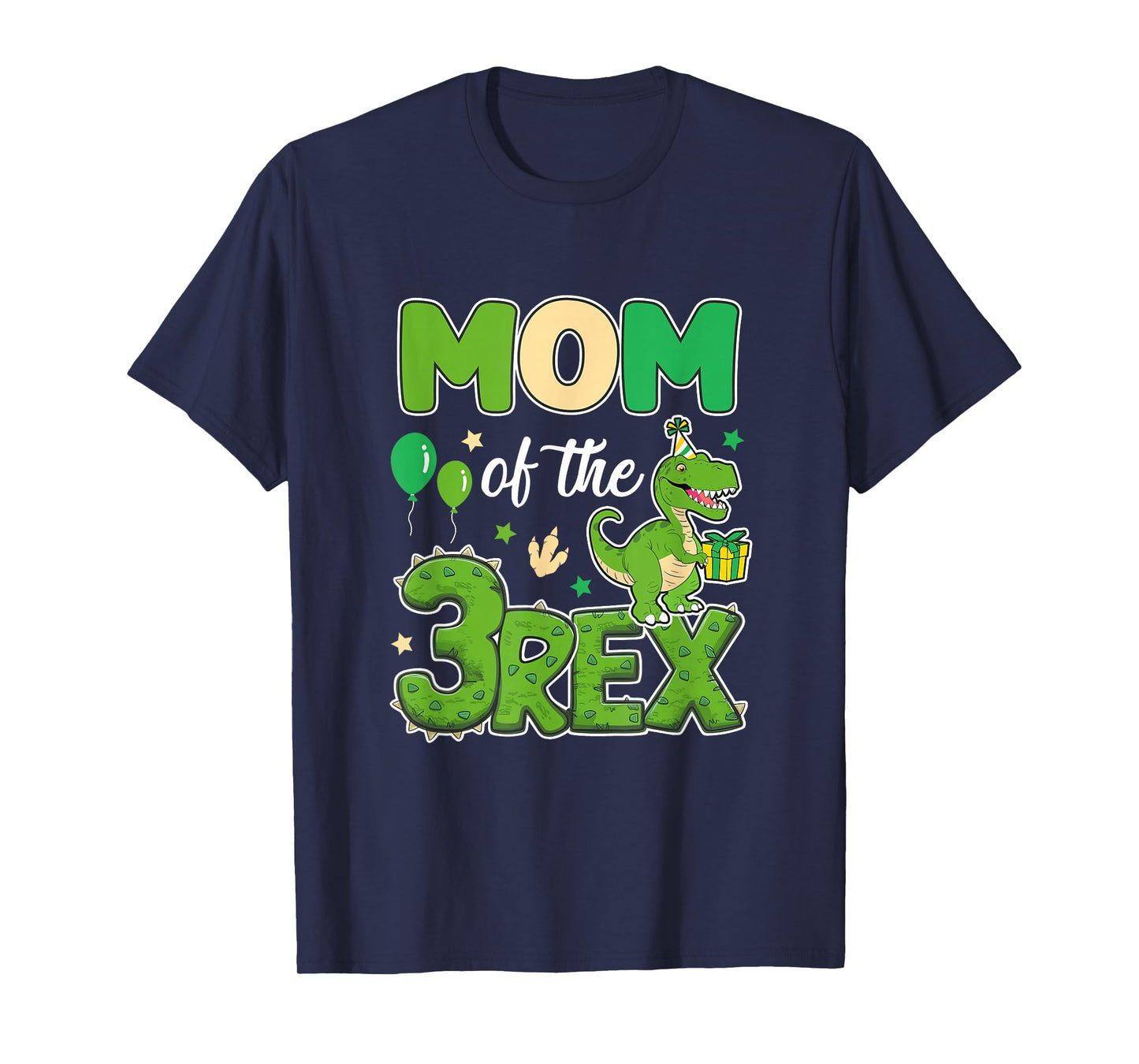 Mom Of The Three Rex Birthday Dinosaur Family Matching T-Shirt