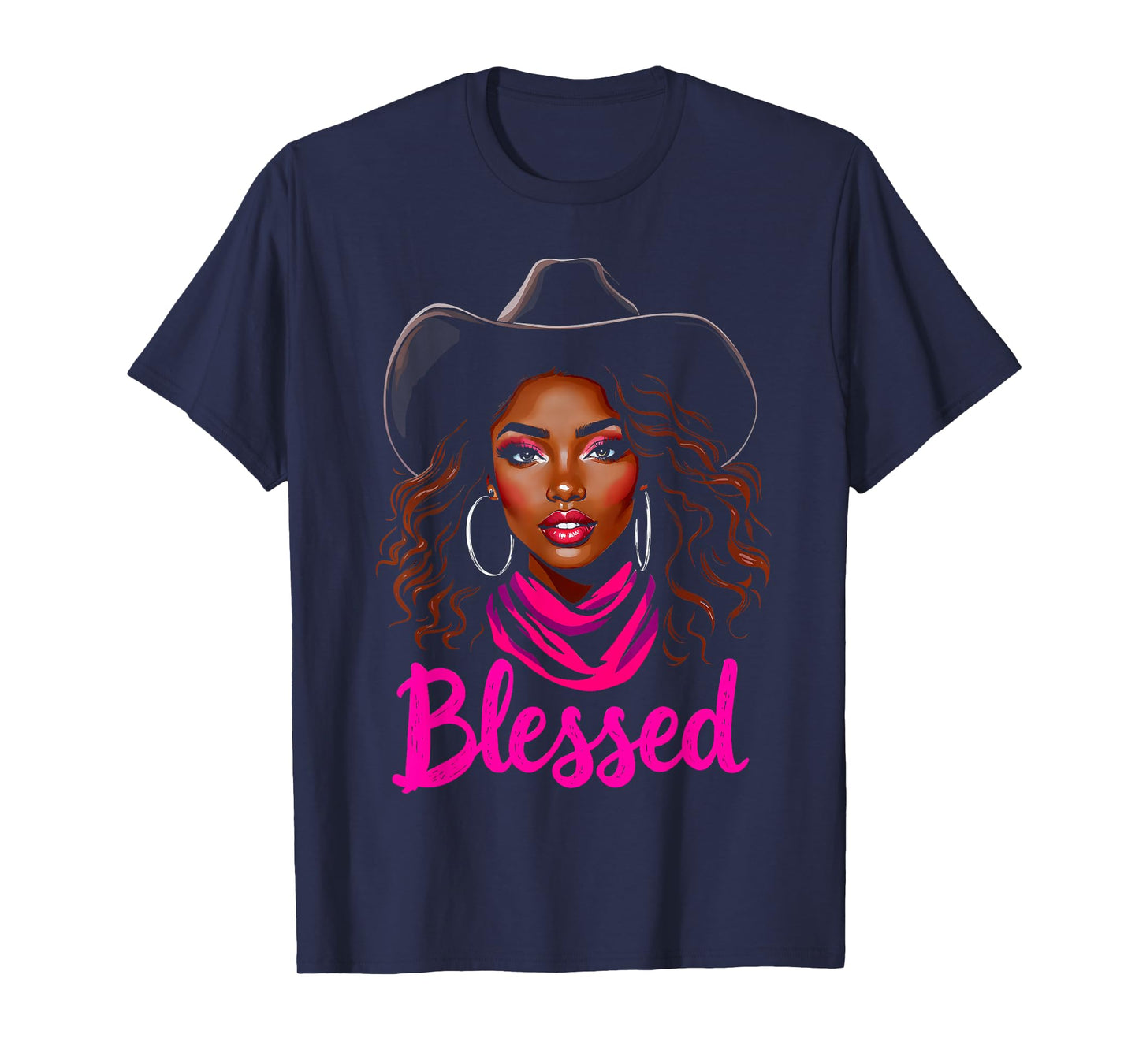 Blessed Black Cowgirl Western African Christian Woman T-Shirt