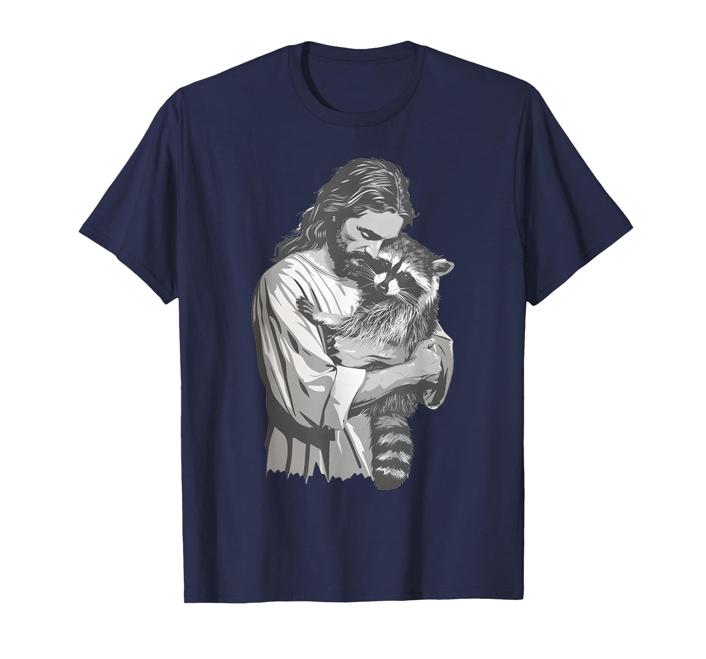 Racoon Lover Trash Panda Christian Jesus Holding A Raccoon T-Shirt