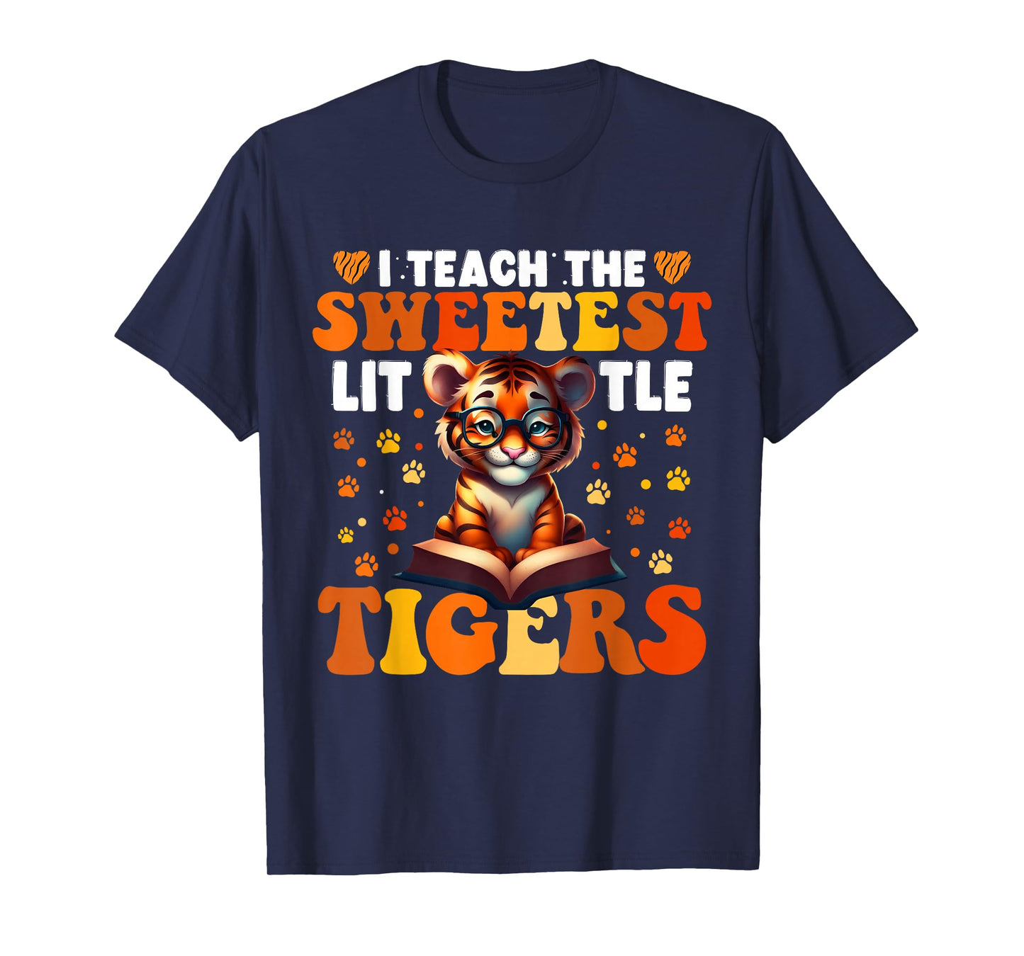 I Teach The Sweetest Little Tigers Groovy Teaching Kids T-Shirt