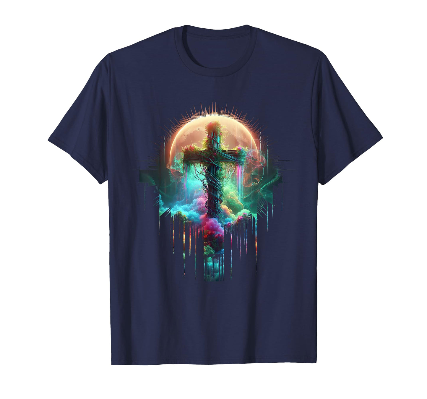 Christian Cross I am the Vine You are the branches Vibrant T-Shirt