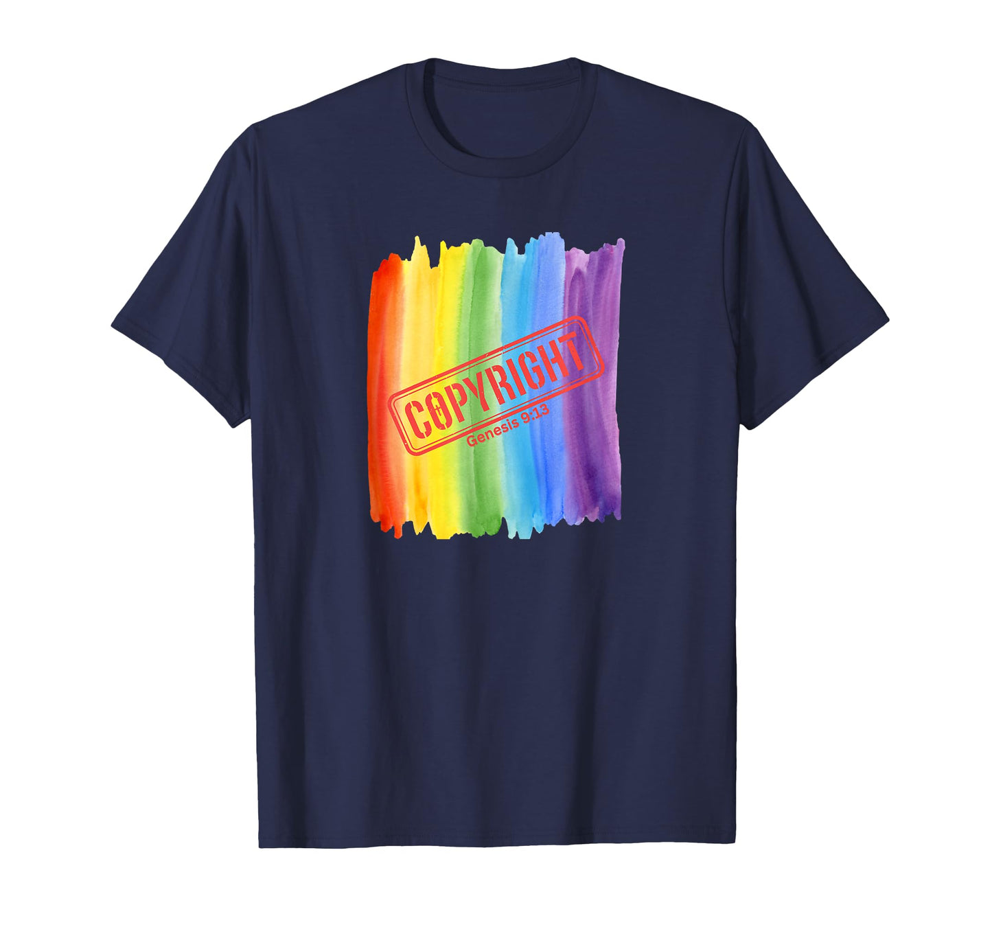 Rainbow Copyright Paintbrush Christian T-Shirt