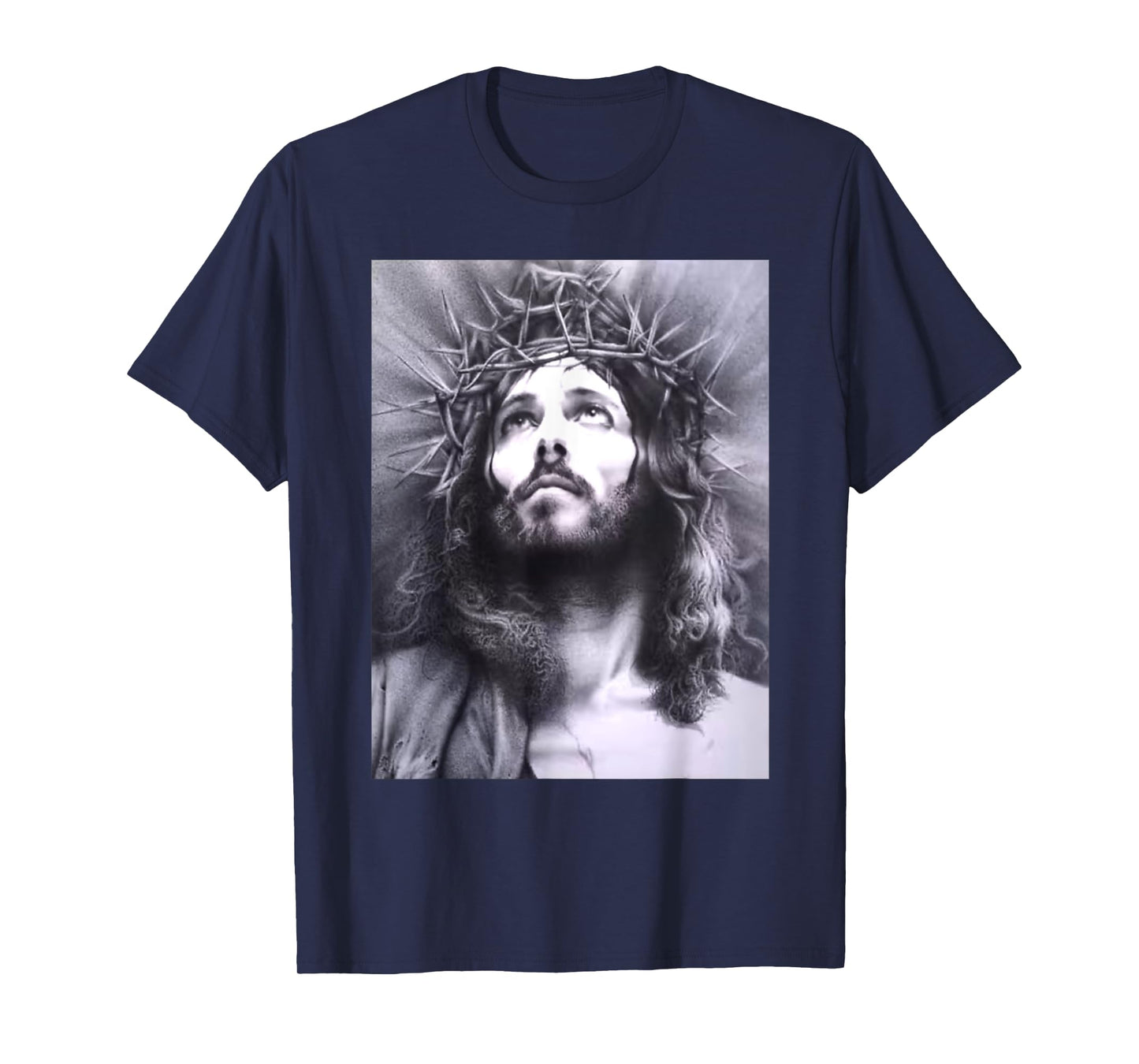 Image Face Of Jesus On A Cross With Crown Of Thorns T-Shirt