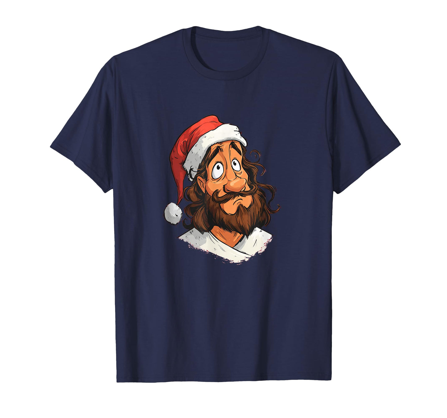 Pretty Jesus Graphic in Christmas Style T-Shirt