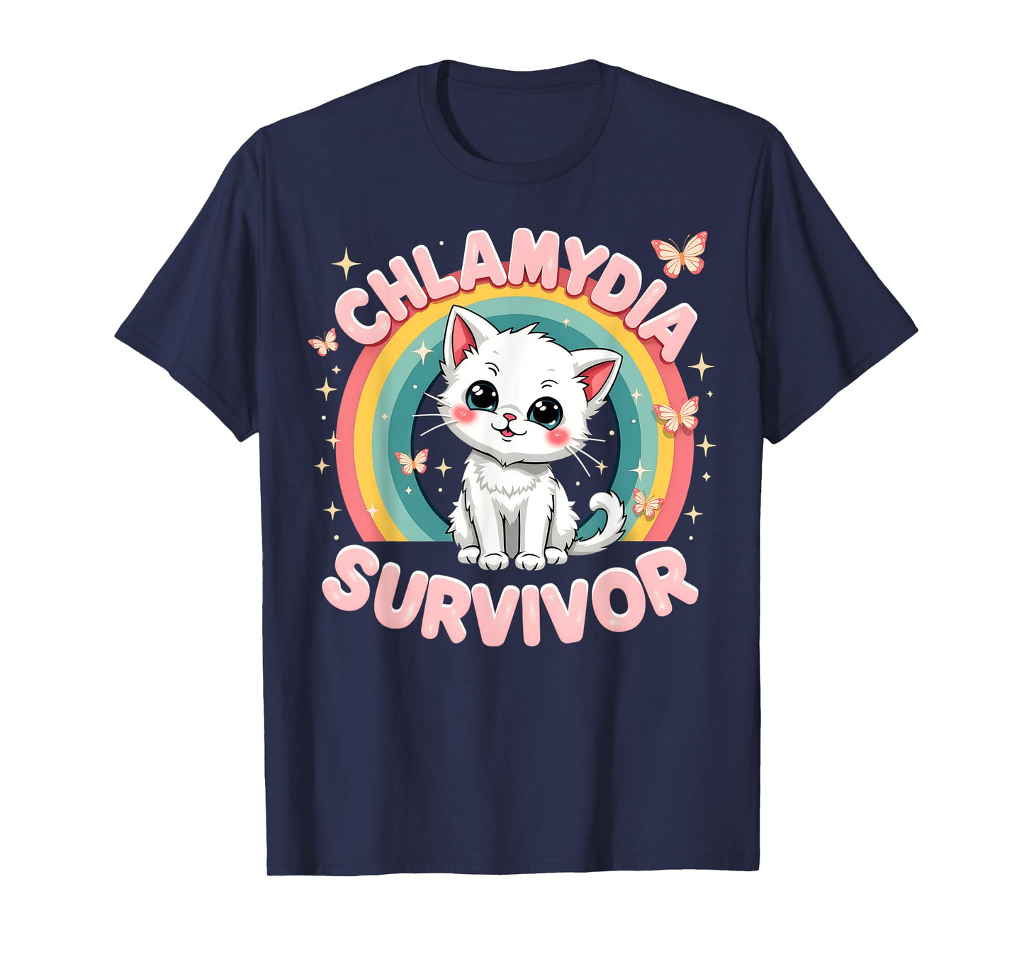 Chlamydia Survivor Cat Funny Adult Humor Inappropriate T-Shirt