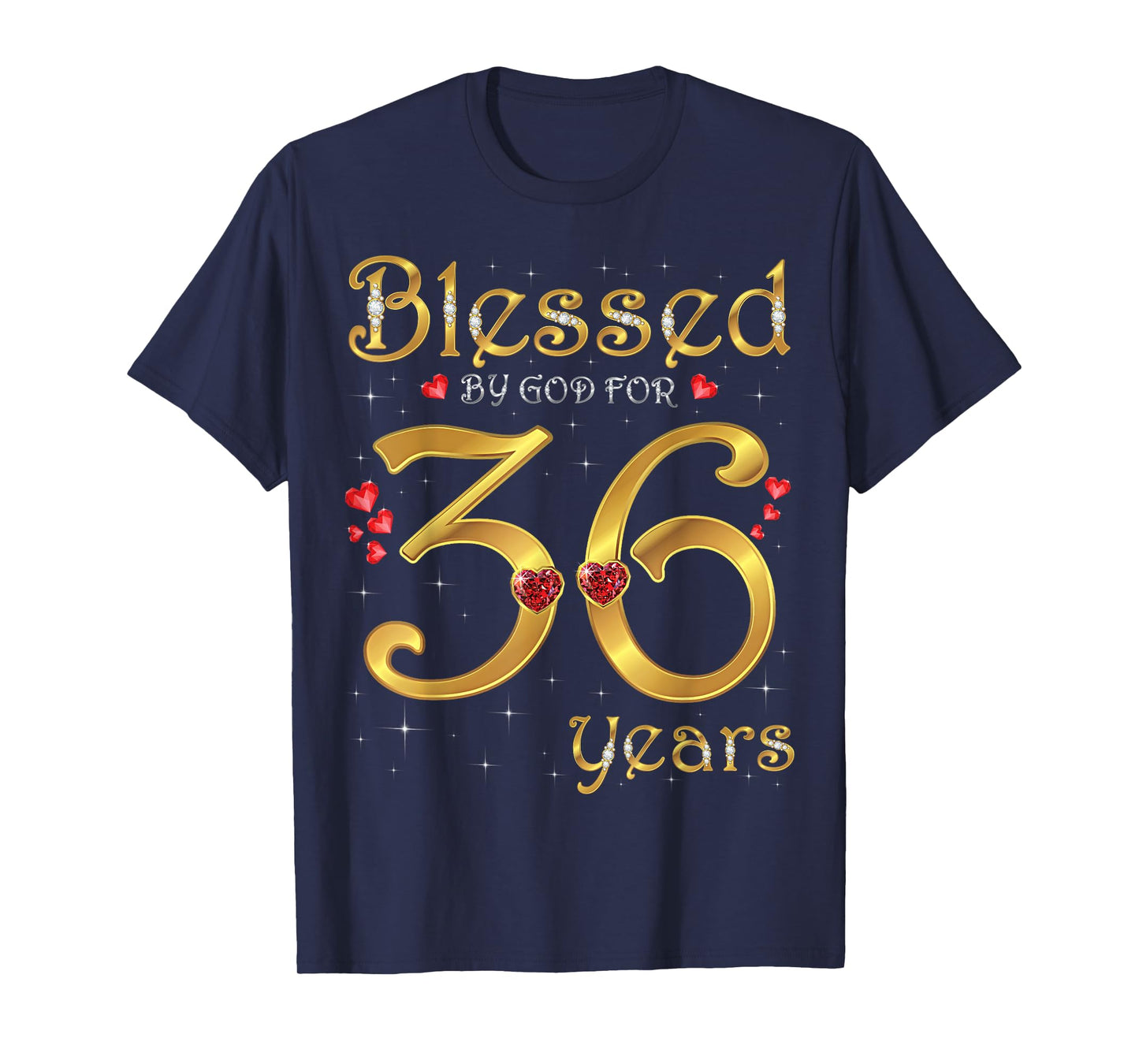Blessed By God For 36 Years Old 36th Birthday Party Queen T-Shirt