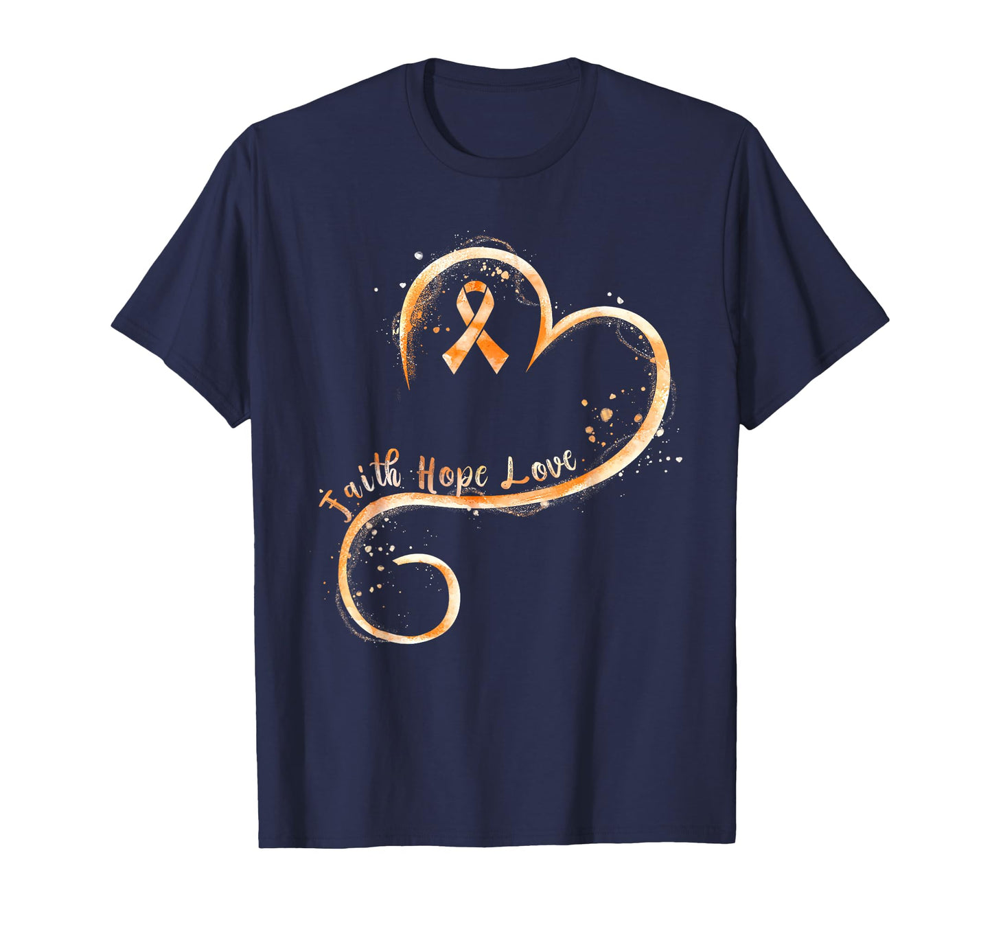 September Faith Hope Love Orange Ribbon Leukemia Awareness T-Shirt