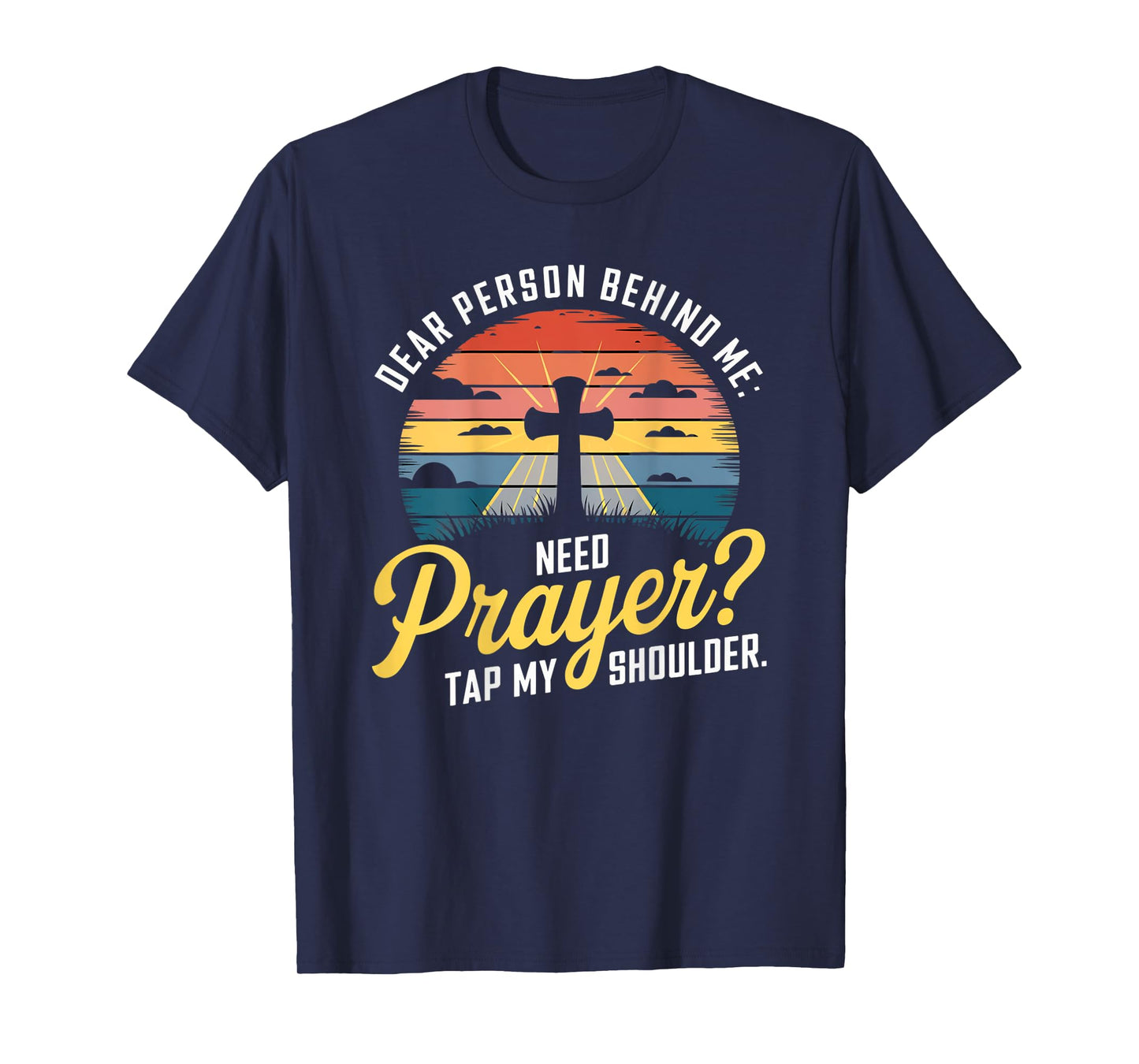 Tap for Prayer Christian Faith on Back T-Shirt