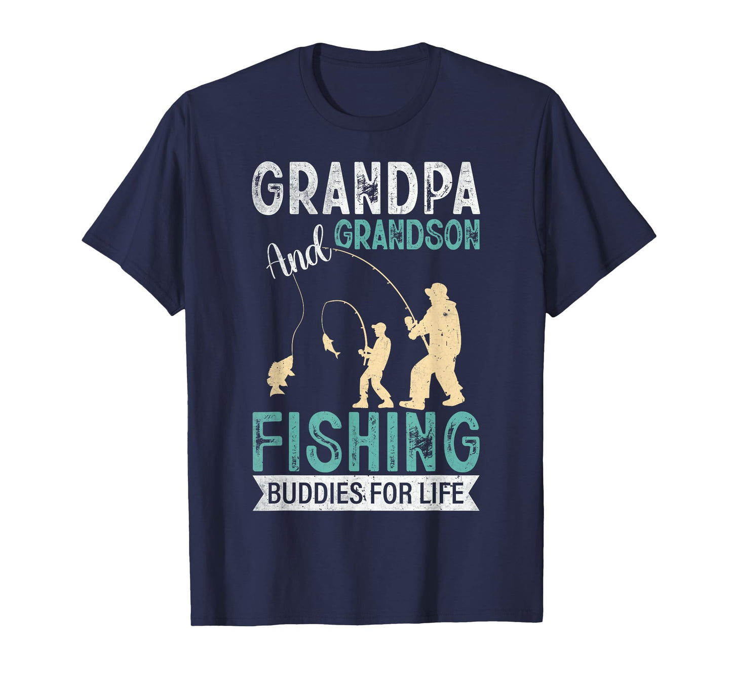 Grandpa and Grandson Fishing Buddies for Life Matching T-Shirt