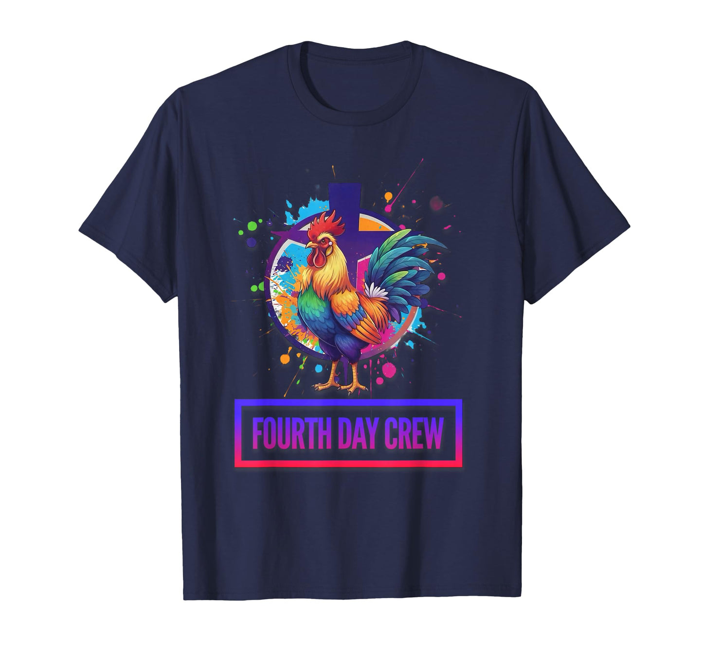 DeColores Cursillo Rainbow Rooster Catholic T-Shirt