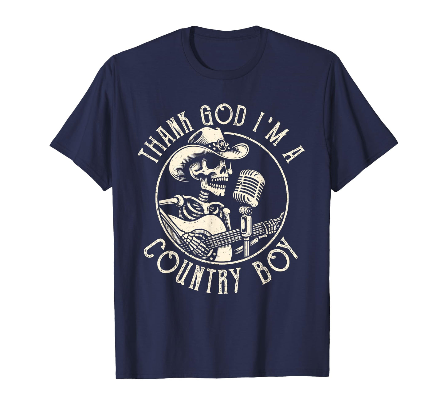 Thank God I'm A Country Music Boy Cowboy Western Retro T-Shirt
