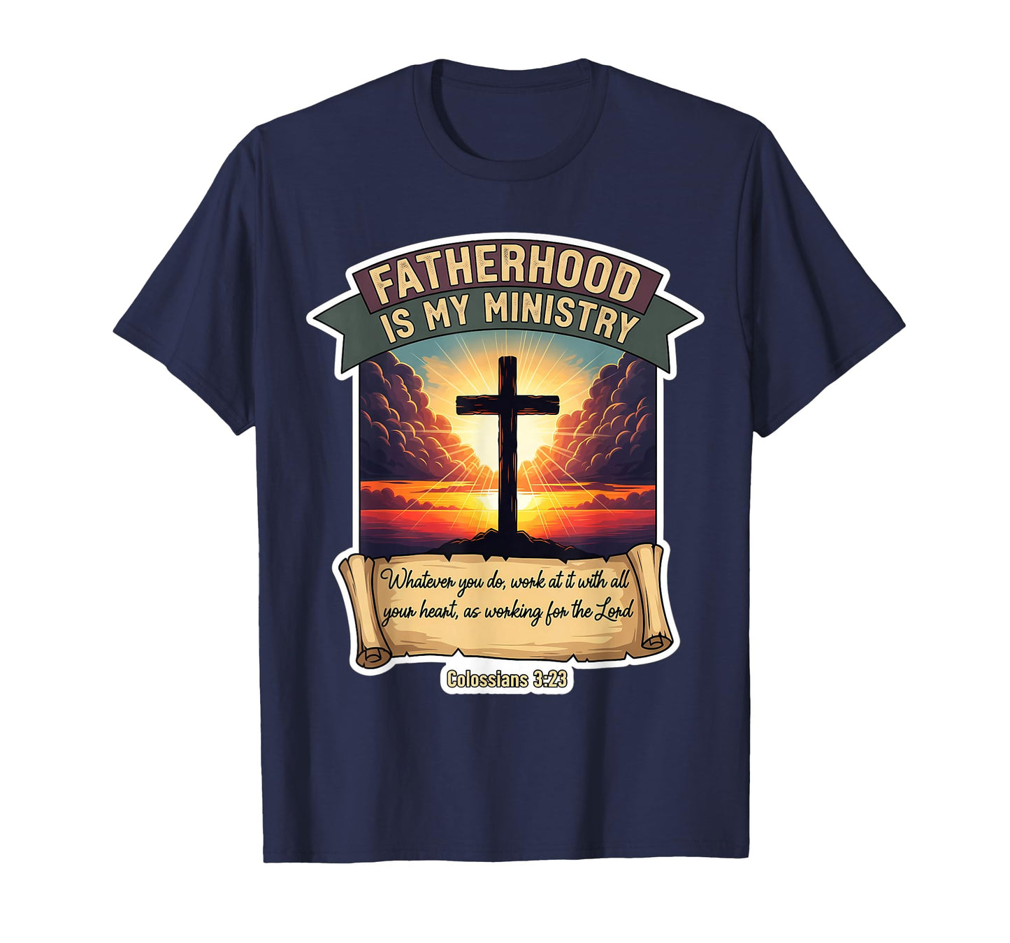 Christian Father's Day Fatherhood is My Ministry Dad Papa T-Shirt