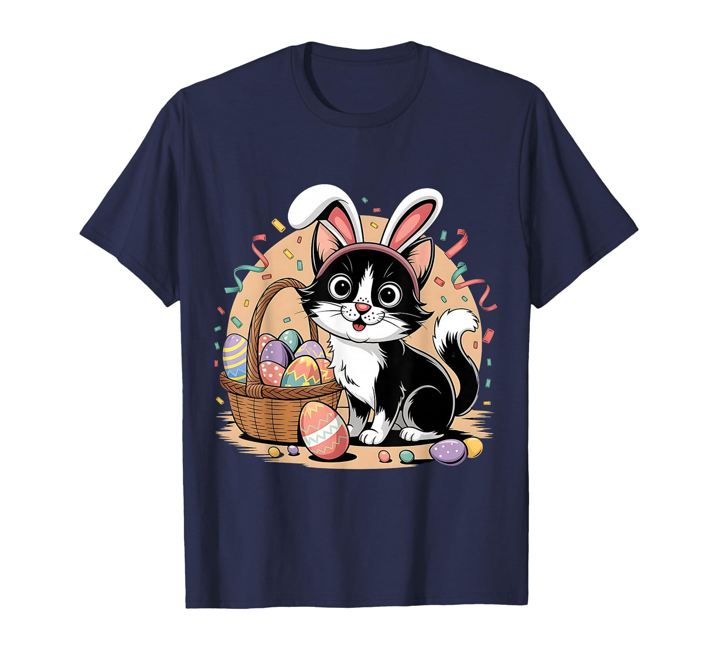 Easter Cat with Bunny Ears Cute Spring Kitty T-Shirt