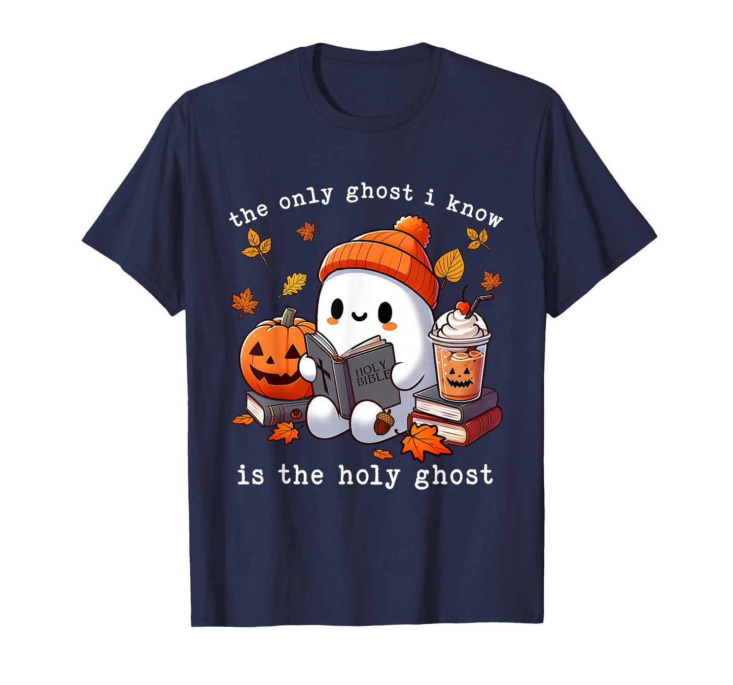 The Only Ghost I Know is The Holy Ghost Halloween Book Lover T-Shirt