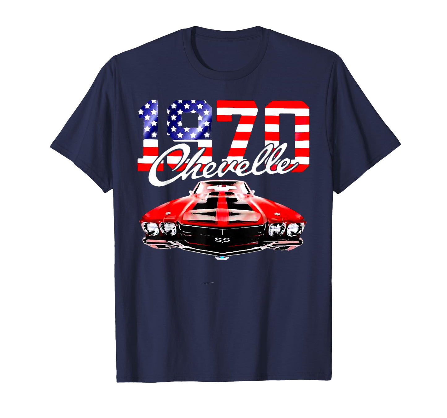 1970 70 Chevelle SS Trending Chevys Muscle Red White Car T-Shirt