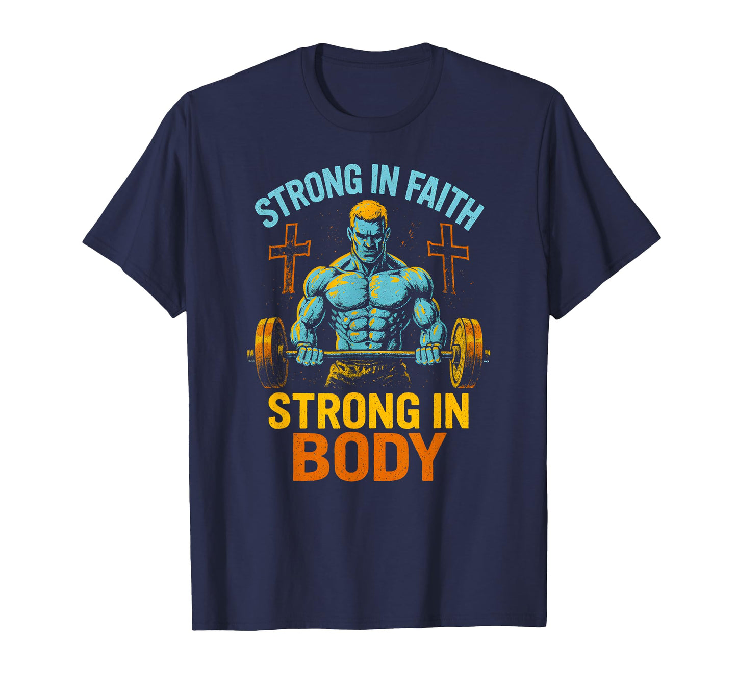 Faith Strong in Faith Strong in Body Cool Mens Christian T-Shirt
