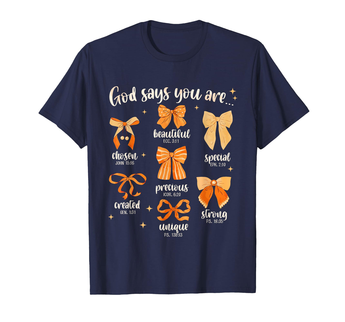 God Says You are Christian Bible Coquette Bow Thanksgiving T-Shirt