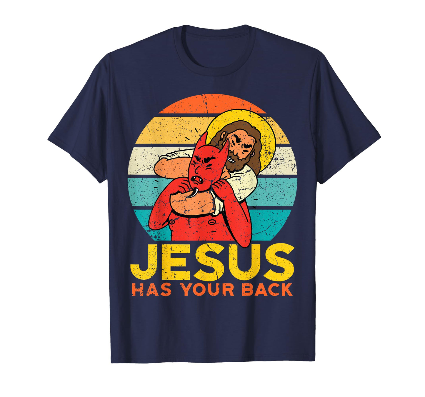 Jesus Has Your Back Jiu Jitsu Chokehold Funny Meme T-Shirt